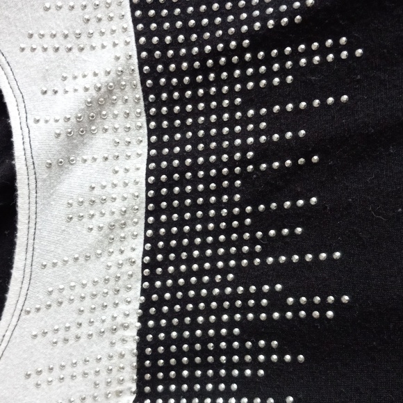 Ladies top black and white with bling Lala medium - Picture 5 of 5